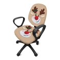 thumbnail image 5 of CHAQLIN Removable Office Chair Covers for Armchair, 2 Pcs Rotating Chair Protectors Polyester Fabric Computer Chair Protective Cover Reindeer Face Pattern, 5 of 7