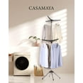 thumbnail image 3 of Clothes Drying Rack Foldable, 70.9 inch Tripod Drying Rack for 35 Pieces of Clothes, with Height-Adjustable Rotatable Clothes Rails, Space Saving, Stainless Steel, Blue and Silver CDR005Q01, 3 of 9