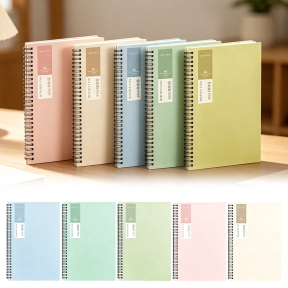 A5 Notebook 5 Pack Journal Set Wirebound Notebooks 80 Sheets 160 Pages Cute School Supplies Lined Notepads Assorted Colors for Note Taking Writing Journaling