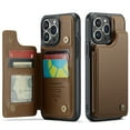 thumbnail image 2 of Dteck for iPhone 14 Pro Case with Card Holder, Magnetic Durable Leather Wallet Case for Women Men with RFID Blocking Kickstand Shockproof Cover for iPhone 14 Pro,Brown, 2 of 10