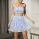 thumbnail image 5 of Conjunto De Falda De Verano Borlas Traje de falda corta de 2 piezas Ropa de club de mujer de color sólido (Púrpura L) Cgtredaw para Mujer Púrpura T XS, 5 of 8
