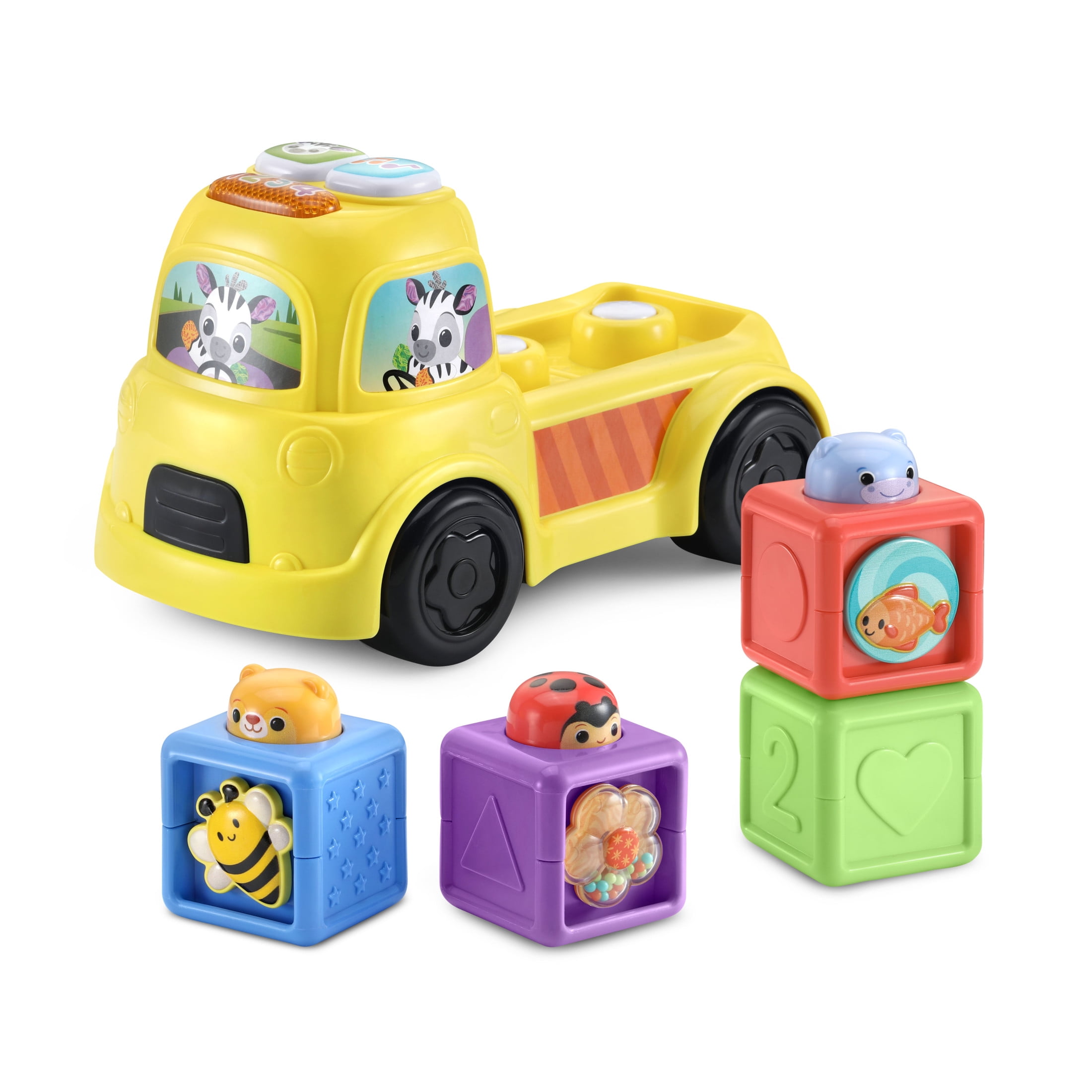 VTech Baby Beep & Go Blocks Truck Set, Ages 6+ Months, Includes 4 Colorful Animal Blocks
