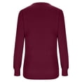 thumbnail image 5 of Rggeeun Women Tee Shirts Long Sleeve Fashion Loose Knit Crewneck Solid Color Pullover Soft Comfortable Casual Top For Everyday Wear,Wine,XL, 5 of 5