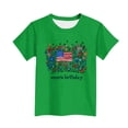 thumbnail image 5 of AHTJRT Girls Patriotic Shirts American Birthday Tee Tops Summer 4th of July Short Sleeve Tee Shirts Green 7-8 Years, 5 of 6