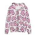 thumbnail image 3 of Renewold Active Crewneck Sweatshirt with Pocket Valentine's Day Zipper Hoodie Jacket for Women Size 2XL Purple Pink Heart Crewneck Tracksuit Sport Outfits, 3 of 6