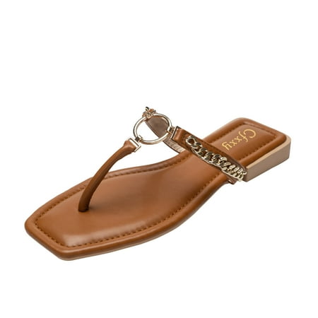 VerPetridure Women s Platform & Wedge Sandals New Clip-toe Flat Shoes Women s Slippers Wear Casual One-line Women s Sandals