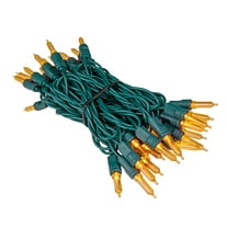 Novelty Lights Amber 35 light T5 Traditional LED Christmas Mini Light Set (Green Wire, 11.5 Feet)