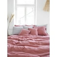 thumbnail image 5 of Pavish Export Stonewashed Linen Duvet Cover In Dusty Pink Natural Color Bedding Quilt Cover And 2 Pillow Sham King, 5 of 5