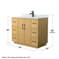 thumbnail image 4 of Elan TK 42" Light Oak Single Vanity & White Carrara Marble Top & Black Trim, 4 of 5