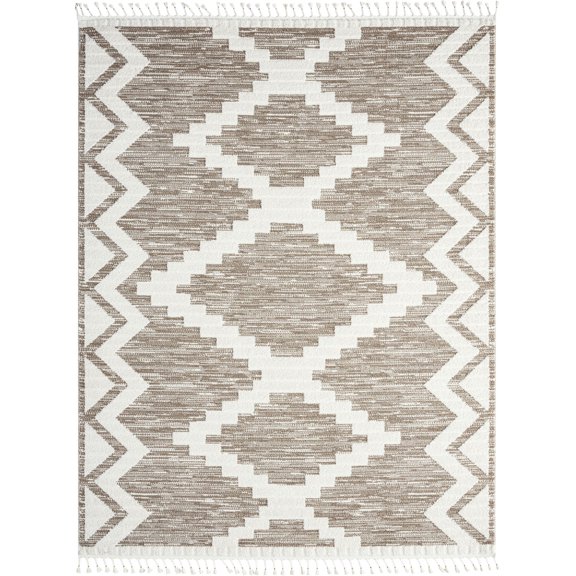 Everloom Temara Yael Bohemian Southwest Area Rug, Cream/Beige, 5'2"x7'2"