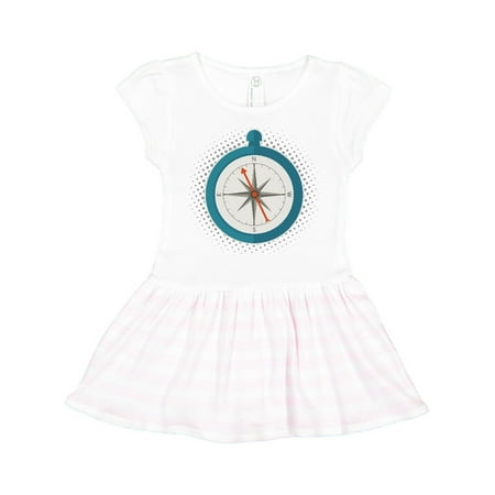 

Inktastic Camping Hiking Trekking Adventure Compass Gift Toddler Girl Dress
