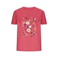 thumbnail image 1 of Camisetas de Verano de Mujer Pequeña Flor Impresa Cuello Redondo Manga Corta Superior, Verano Superior de las Mujeres, 1 of 8