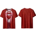 thumbnail image 2 of Xuyuer Valentine's Day Women's Tshirts Holiday Party Funny Costume 3D Print Funny Tuxedo Graphic Novelty Short Sleeve Crewneck Shirt Circus Costume Showman T-Shirts, 2 of 9