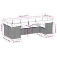 thumbnail image 2 of vidaXL 7 Piece Patio Sofa Set with Cushions Black Poly Rattan, 2 of 5