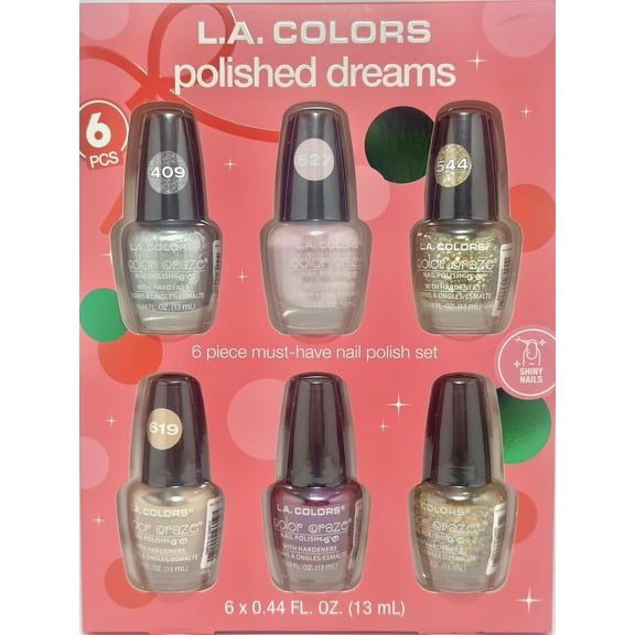 L.A. COLORS Polished Dreams Nail Polish Gift Set - 6 piece set