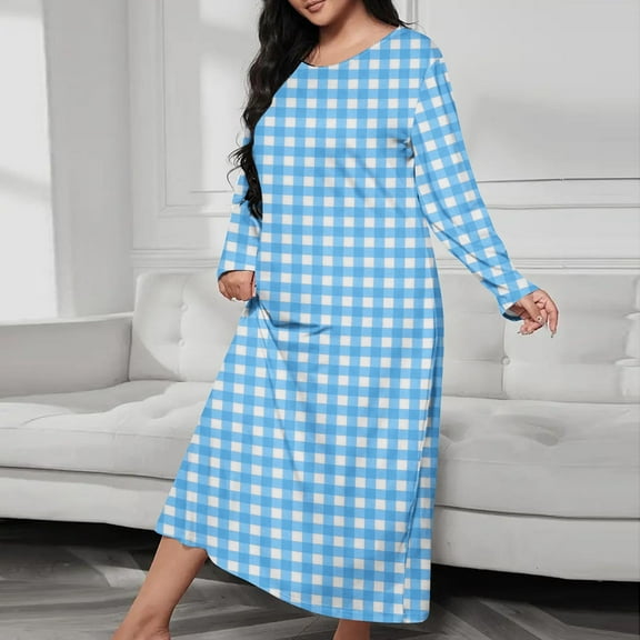 Ailaofu Plus Size Womens Night Gowns for Sleeping Long Sleeve Sleep Shirts Loose Comfy Pajama Dress Nightgown