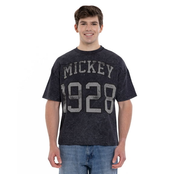 Disney Mickey Mouse French Terry Drop Shoulder T-Shirt Adult