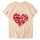 thumbnail image 3 of Camiseta de Manga Corta de Cuello Redondo Impresa para las Mujeres Día de San Valentín, Mezcla Ligera de Poliéster para Primavera Verano Otoño, 3 of 7