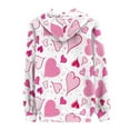 thumbnail image 4 of Renewold Novelty Zipper Hoodies & Sweatshirts for Women Pink Love Long Sleeve Crewneck Sports Outfits Valentine's Day Y2K Street-Wear Jacket Size L, 4 of 6