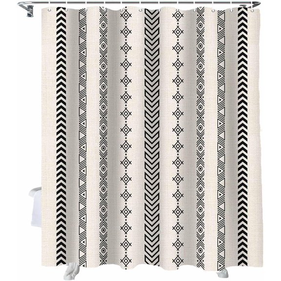 Shower Curtain Boho Shower Curtains for Bathroom Decor Bohemian Style Beige Shower Curtain Sets with Hooks Waterproof Fabric Bath Curtain Extra Long 72" X 84"