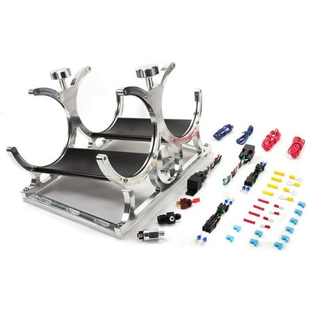 Nitrous Outlet Automatic Dual Billet Heated Nitrous Bottle Bracket with rubber bottle isolators  (Requires 4an Main Feed Line) (Horizontal Mount)