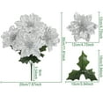 thumbnail image 3 of Artificial Poinsettia Flower Bouquet Realistic Silk Flowers for Home Office Party Wedding Holiday Decoration Arrangement, 3 of 8