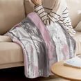thumbnail image 4 of Throw Blanket for Couch Wood Grain Soft Fleece Flannel Blankets Cozy Lightweight Blanket for Home Sofa Living Room Pink Gray Bed Throws 40" x 60", 4 of 9