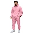 thumbnail image 3 of Hearthz Mens Track Suits 2 Piece Set Fleece Hoodies and Sweatpants Set Winter Sweatsuits for Men, 3 of 5