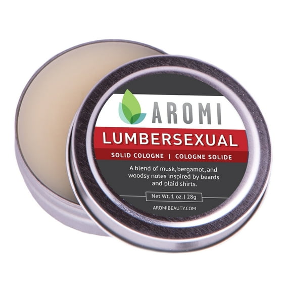 Aromi Solid Cologne | Cashmere Woods and Musk Scent, Powdery Fragrance, Musk, Travel, Alcohol-Free, Concentrated, Wax-Based Scent, Small Gift for Men (Lumbersexual)