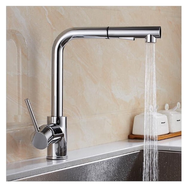Swiveling Kitchen Faucet Brass Brushed Nickel High Arch Kitchen Sink Faucet Pull Out Rotation Spray Mixer Tap ,Effortless Installation