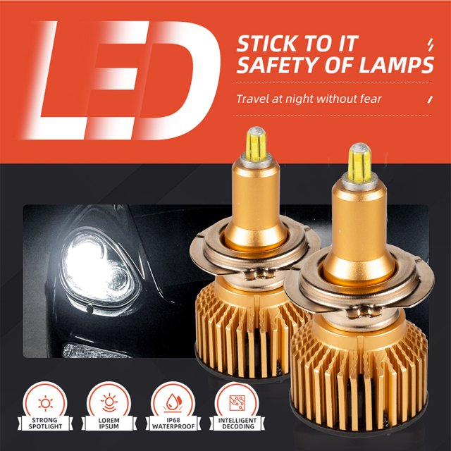 Gwong Autos 2pcs H1 H7 H7 H11 Bombilla LED 6000K 6 lados de aluminio aluminio de alta luz de cabeza de cabeza Gwong 24010981