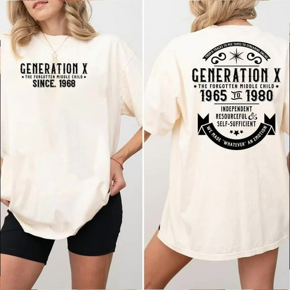 Generation X Custom Year of Birth T-Shirt – 100% Cotton Unisex Vintage Menswear Tee