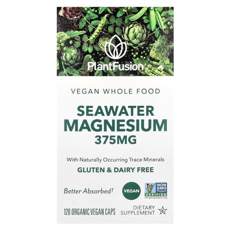 PlantFusion Vegan Seawater Magnesium, 120 Organic Vegan Caps