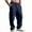 Navy, variant on Mens Drawstring Cargo Sweatpants Straight Fit Outdoors Sports Wide Leg Pants Elastic Waist Multi-pockets Active Pant (XL, Navy)