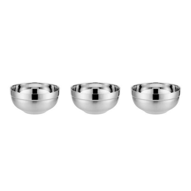 Injueey Cuenco pequeño de acero inoxidable, aislamiento térmico, cuencos de Metal exquisitos seguros y saludables para el hogar para comida Type2 NO2