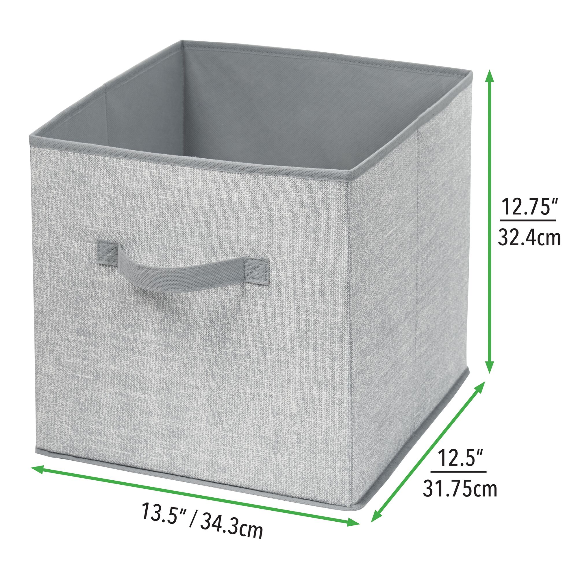 mDesign Soft Fabric Nursery Organizer Bin with Front Handle, 8 Pack - Gray