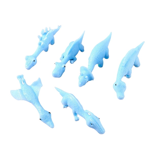 6 piezas de juguetes de dinosaurios para los dedos Juguetes elásticos de dinosaurios voladores Divertidos animales de goma elásticos Juguetes de dinosaurios voladores Regalos para fiestas Bolsa...
