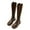 Brown, variant on Lovskoo 2024 Cowboy Boots for Women Knee High Leather Round Toe Platform Boots Invisible Height Increasing Elevator Shoes Winter Thick Sole Waterproof Boots Black