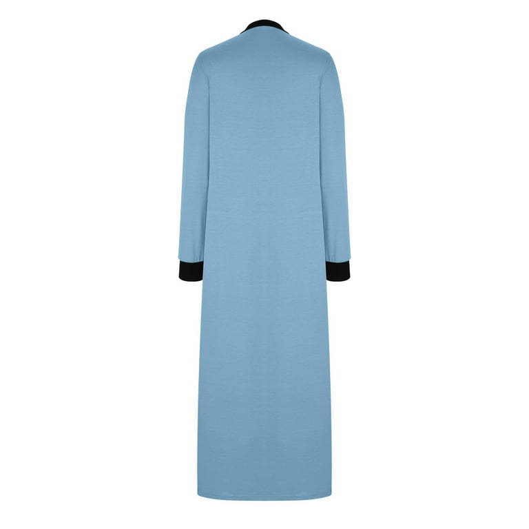 Dailytrove Women's Solid Color Long Sleeve Maxi Dress, Casual Lounge & Resort Wear, Soft Cotton Blend, Relaxed Fit, Plus Size Friendly, Size: DT-XL