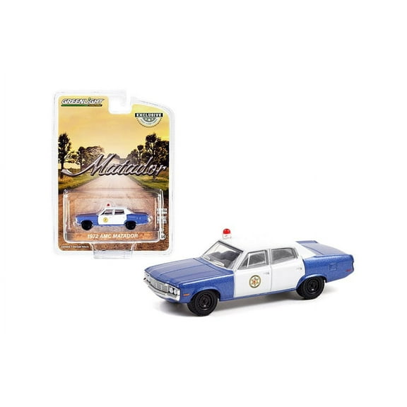 1972 AMC Matador Colonial City Police, Blue - Greenlight 30219/48 - 1/64 scale Diecast Model Toy Car