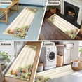 thumbnail image 5 of Kitchen Runner 2 x 6 Ft, Spring Flowers Non-Slip Residential Carpet, Country Botanical Budding Floral Pot Stripes Indoor Crawling Mats Runner Rugs for Living Room/Dining Room/Bedroom, 5 of 9