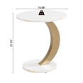 thumbnail image 5 of GZXS 2-Piece Nesting Table Set of 2, Modern Decorative Center Table with White Faux Marble Top and Gold Metal Base, Oval Coffee Table and Round End Table Set, 5 of 8