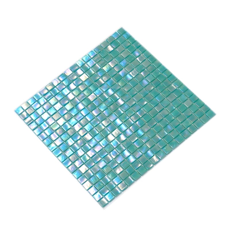 Skosh 11.6 in. x 11.6 in. Glossy Dark Ocean Green Glass Mosaic Wall and Floor Tile (18.69 sq. ft./case) (20-pack)