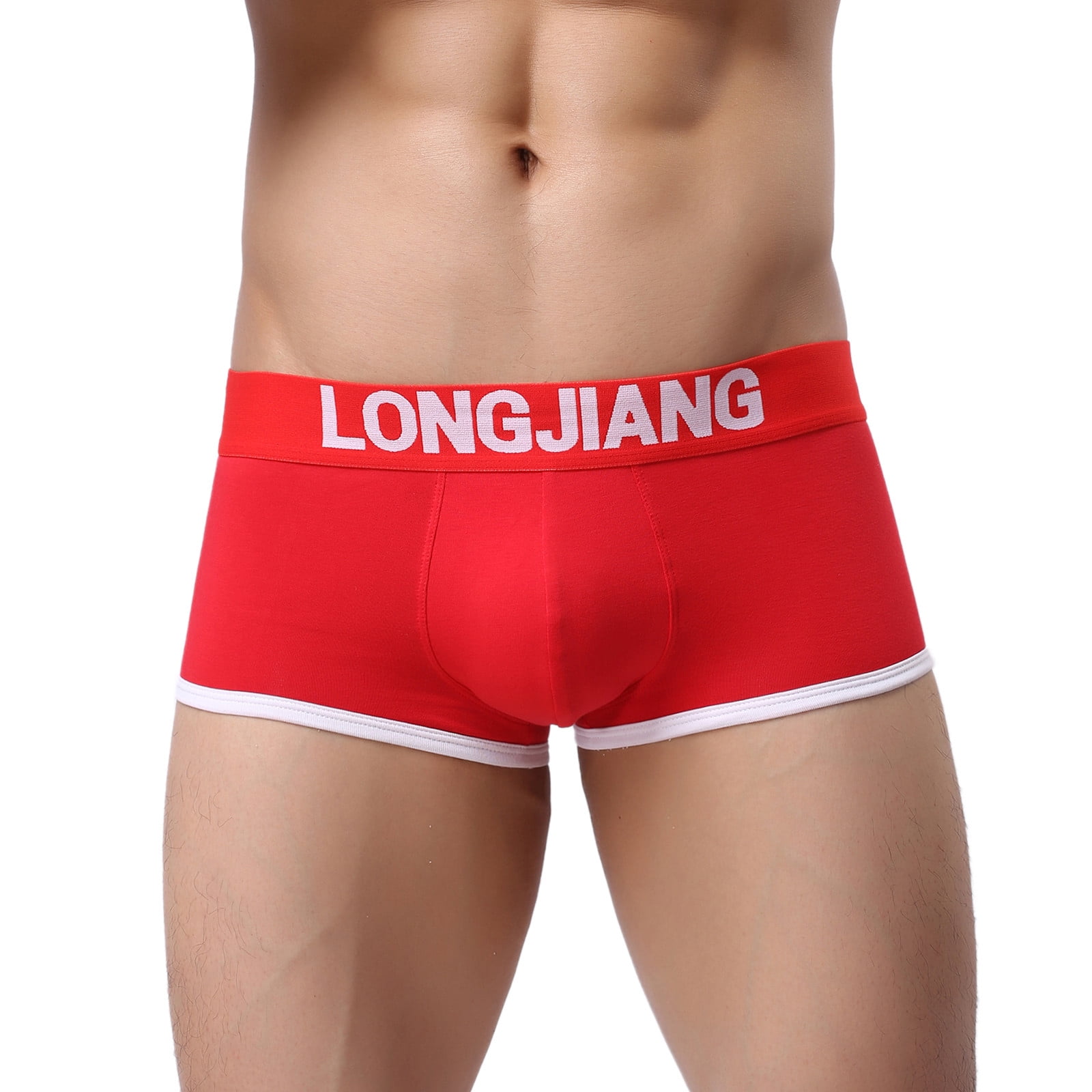 Akiihool Men Underwear Men's Long Leg Boxer Briefs Seamless Front  Breathable Trunks Stretch Men Undepanties (Red,L) 