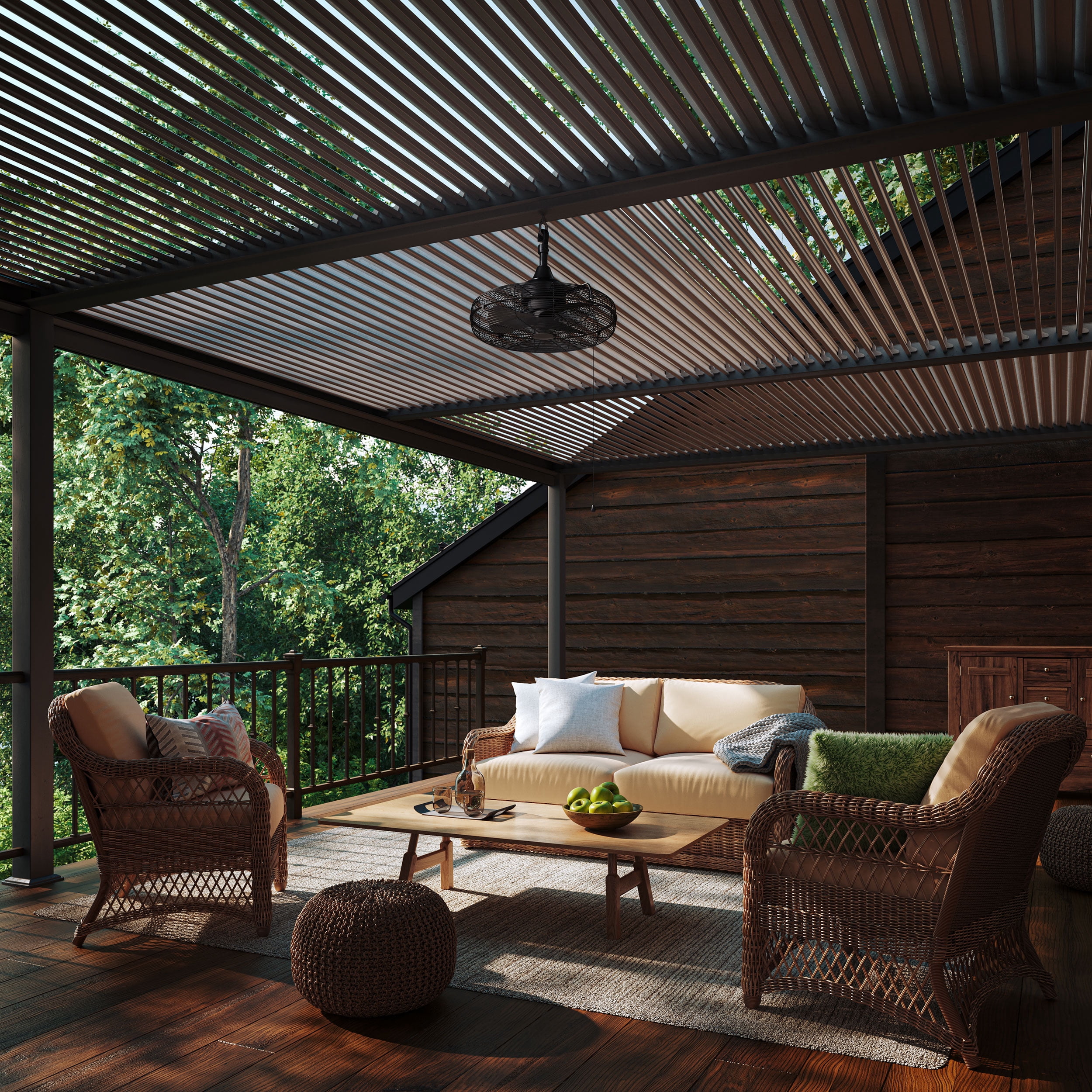Better Homes & Gardens 20 in Outdoor Wet-Rated Gazebo Ceiling Fan with Pull Chain Control