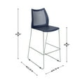 thumbnail image 5 of Flash Furniture Navy Stack Bar Stool with Air-Vent Back and Gray Powder Coated Sled Base, 5 of 11