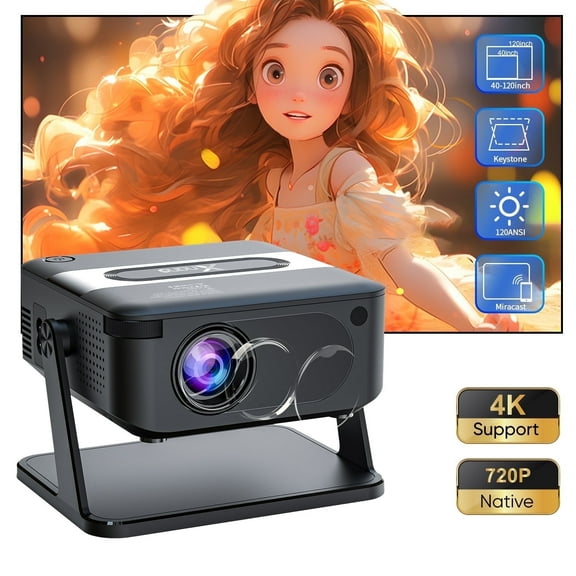 Xnano Mini Projector with WiFi and Bluetooth, Portable Projector 4K 1080P HD Supported Smart Projector, Auto Vertical Keystone Outdoor Movie Projector