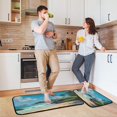 thumbnail image 6 of 2-Piece Kitchen Rugs Set Non-Slip Mats Carpet Floor for Kitchen, Bathroom (19.7"x27.6" & 19.7"x47.2") Serene Beach Scene, 6 of 7