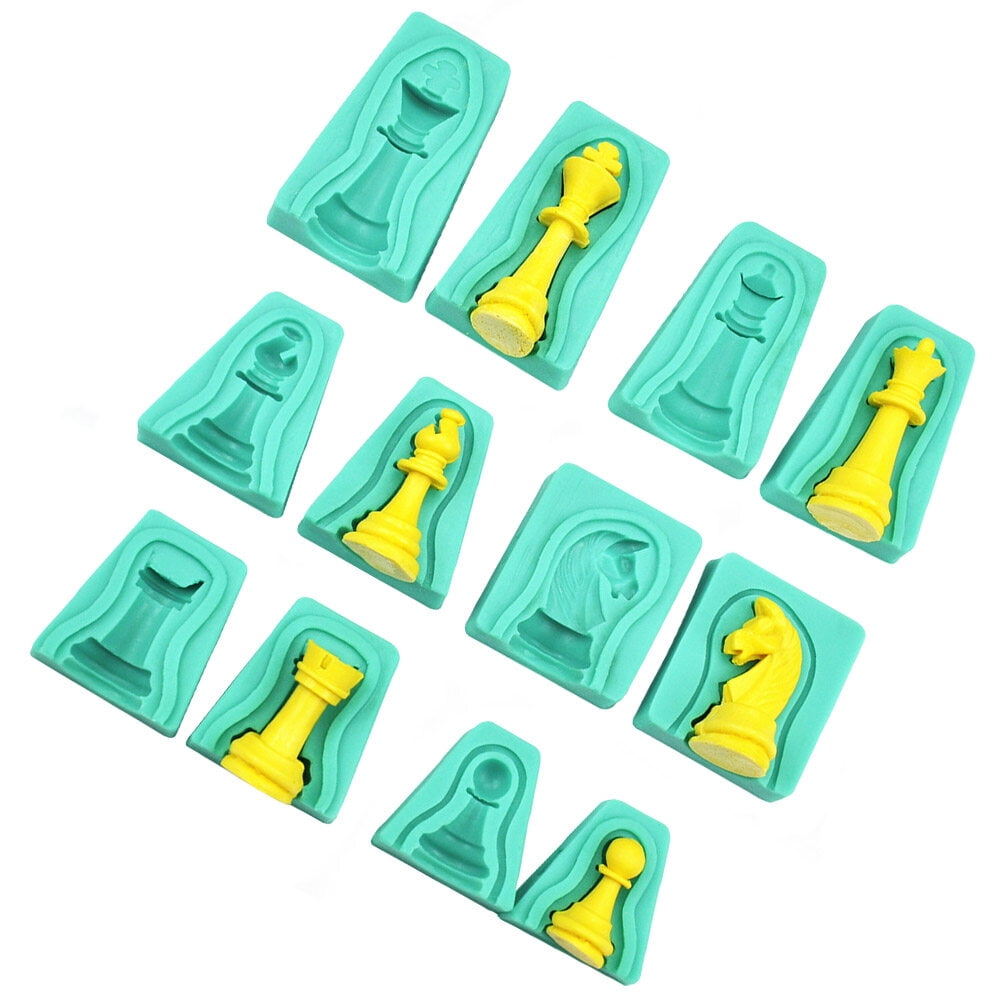 RENACLIPY Silicone Chess Mold Tray 12pcs for Baking and Home Use, Cube Maker for Chess
