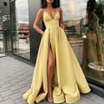 thumbnail image 1 of zanvin Robes d'Automne pour Femmes Article de Vacances, Robe Haute Fendue Robe Maxi Soirée Clubwear Longues Robes, Robe de Vacances, Jaune, 1 of 6